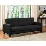 Black Faux Leather Sofa Bed Sleeper - Great for Apartments - Dubh_Arts
 - 2
