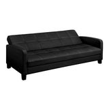 Black Faux Leather Sofa Bed Sleeper - Great for Apartments - Dubh_Arts
 - 3