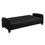 Black Faux Leather Sofa Bed Sleeper - Great for Apartments - Dubh_Arts
 - 4