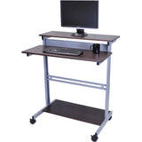 Stand Up Mobile Office Computer Desk Workstation in Dark Walnut FInish - Dubh_Arts
 - 2