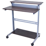 Stand Up Mobile Office Computer Desk Workstation in Dark Walnut FInish - Dubh_Arts
 - 3