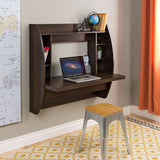 Wall Mount Space Saving Modern Laptop Computer Desk in Espresso - Dubh_Arts
 - 1