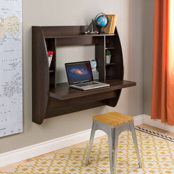 Wall Mount Space Saving Modern Laptop Computer Desk in Espresso - Dubh_Arts
 - 1
