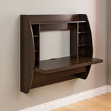 Wall Mount Space Saving Modern Laptop Computer Desk in Espresso - Dubh_Arts
 - 2