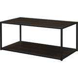 Modern Industrial Style Espresso Wood Coffee Table with Sturdy Metal Frame - Dubh_Arts
 - 1