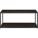 Modern Industrial Style Espresso Wood Coffee Table with Sturdy Metal Frame - Dubh_Arts
 - 2