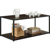 Modern Industrial Style Espresso Wood Coffee Table with Sturdy Metal Frame - Dubh_Arts
 - 3