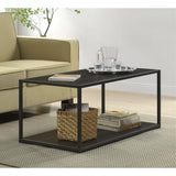Modern Industrial Style Espresso Wood Coffee Table with Sturdy Metal Frame - Dubh_Arts
 - 4