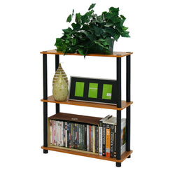 Light Cherry and Black Finish 3-Tier Bookcase - Dubh_Arts
 - 1