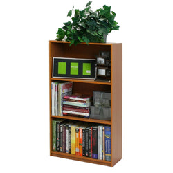 Light Cherry Finish 3-Tier Storage Shelves Bookcase - Dubh_Arts
 - 1