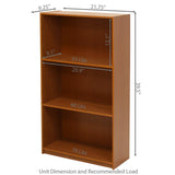 Light Cherry Finish 3-Tier Storage Shelves Bookcase - Dubh_Arts
 - 2