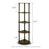 5-Tier Corner Display Shelf Bookcase in Espresso & Black - Dubh_Arts
 - 2
