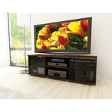 Contemporary Brown TV Stand with Glass Doors - Fits TV's up to 64-inch - Dubh_Arts
 - 2