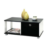 Simple Black and White Coffee Table with Bin Drawer - Dubh_Arts
 - 1