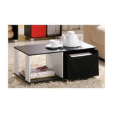 Simple Black and White Coffee Table with Bin Drawer - Dubh_Arts
 - 3
