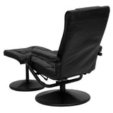 Black Faux Leather Recliner Chair with Swivel Seat and Ottoman - Dubh_Arts
 - 4