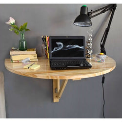 Space Saving 8 x 10 inch Wall-Mounted Floating Laptop Desk in Natural - Dubh_Arts
 - 1