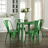 Contemporary French Cafe Style Sturdy Metal Dining Table in Green - Dubh_Arts
 - 4