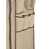 Tan 27-inch Portable Storage Closet Wardrobe with Shoe Organizer - Dubh_Arts
 - 3