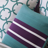 Full/Queen 5-Piece Comforter Set in Purple White Teal Circles & Stripes - Dubh_Arts
 - 2