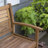 Outdoor 4-Ft Classic Slat Back Garden Bench Patio Arm Chair in Acacia Wood - Dubh_Arts
 - 3