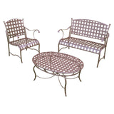 3-Piece Wrought Iron Patio Furniture Lounge Seating Group Set - Dubh_Arts
 - 3