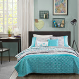 Queen 5 Piece Paisley Pattern Lightweight Cotton Coverlet Quilt Set - Dubh_Arts
 - 3