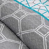 Queen 5 Piece Paisley Pattern Lightweight Cotton Coverlet Quilt Set - Dubh_Arts
 - 4