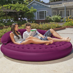 Inflatable Purple Indoor/Outdoor Detachable Backrest Circle Daybed Lounge - Dubh_Arts
 - 1