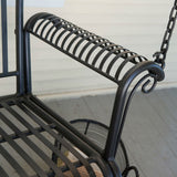 Wrought Iron Outdoor Patio 4-Ft Porch Swing in Black - Dubh_Arts
 - 3