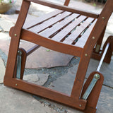 4-Ft Outdoor Patio Garden Love-seat Glider Chair in Natural Eucalyptus Wood - Dubh_Arts
 - 4