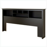 King size Bookcase Headboard in Black Wood Finish - Dubh_Arts
 - 2