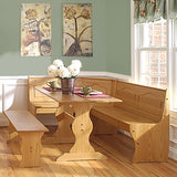 Reversible 3-Piece Corner Dining Set Light Honey Natural Wood Finish - Dubh_Arts
 - 4