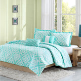 Full/Queen 5-Piece White Comforter Set w/ 2 Shams & 2 Decorative Pillows - Dubh_Arts
 - 3
