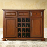 Cherry Wood Dining Room Storage Buffet Cabinet Sideboard with Wine Holder - Dubh_Arts
 - 1