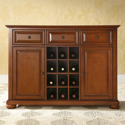 Cherry Wood Dining Room Storage Buffet Cabinet Sideboard with Wine Holder - Dubh_Arts
 - 1