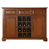 Cherry Wood Dining Room Storage Buffet Cabinet Sideboard with Wine Holder - Dubh_Arts
 - 2