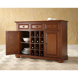 Cherry Wood Dining Room Storage Buffet Cabinet Sideboard with Wine Holder - Dubh_Arts
 - 3