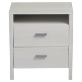 Modern 2-Drawer Nightstand Bedside Table in Larch White Wash Woodgrain Finish - Dubh_Arts
 - 3