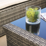 4-Piece Outdoor Weather Resistant Wicker Resin Patio Furniture Set with Cushions - Dubh_Arts
 - 4