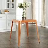 Mid Century French Cafe Style Metal Dining Table in Orange - Dubh_Arts
 - 1