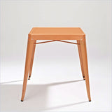 Mid Century French Cafe Style Metal Dining Table in Orange - Dubh_Arts
 - 2