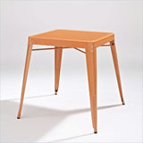 Mid Century French Cafe Style Metal Dining Table in Orange - Dubh_Arts
 - 3