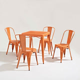Mid Century French Cafe Style Metal Dining Table in Orange - Dubh_Arts
 - 4