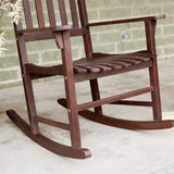 Set of 2 - Indoor/Outdoor Patio Porch Dark Brown Slat Rocking Chairs - Dubh_Arts
 - 3