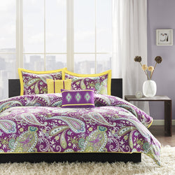 Light Blue Twin/Twin XL 4 Piece Comforter Set w/ 1 Shams & 2 Pillows - Dubh_Arts
 - 1