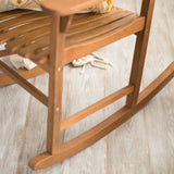 Indoor/Outdoor Patio Porch Natural Slat Rocking Chair - Dubh_Arts
 - 2