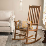Indoor/Outdoor Patio Porch Natural Slat Rocking Chair - Dubh_Arts
 - 4