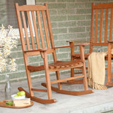 Set of 2 - Indoor/Outdoor Patio Porch Natural Slat Rocking Chairs - Dubh_Arts
 - 4
