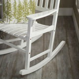 Indoor/Outdoor Patio Porch White Slat Rocking Chair - Dubh_Arts
 - 2